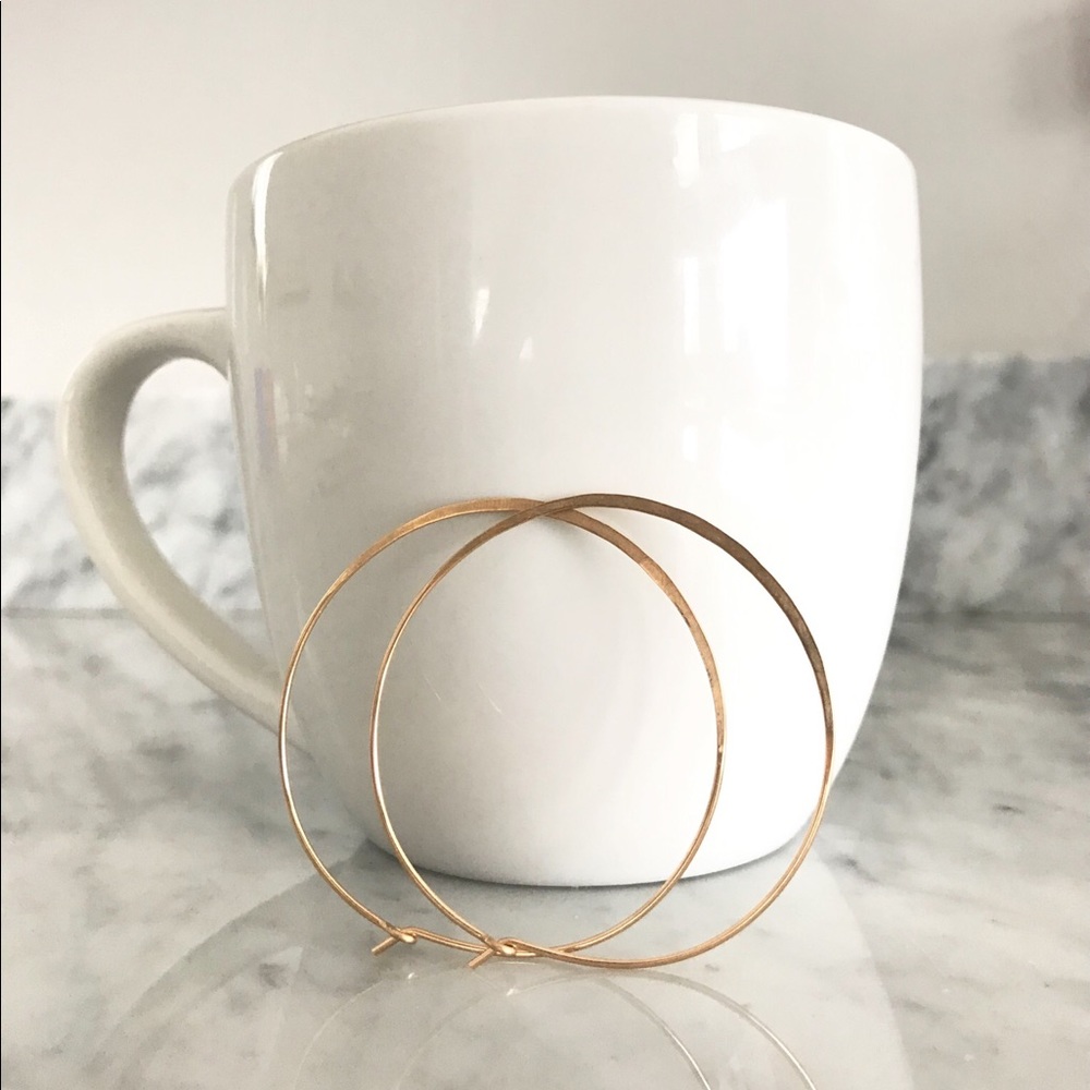 The Rita 2" Rose Gold  Hoop Earrings - Picture 2 of 3